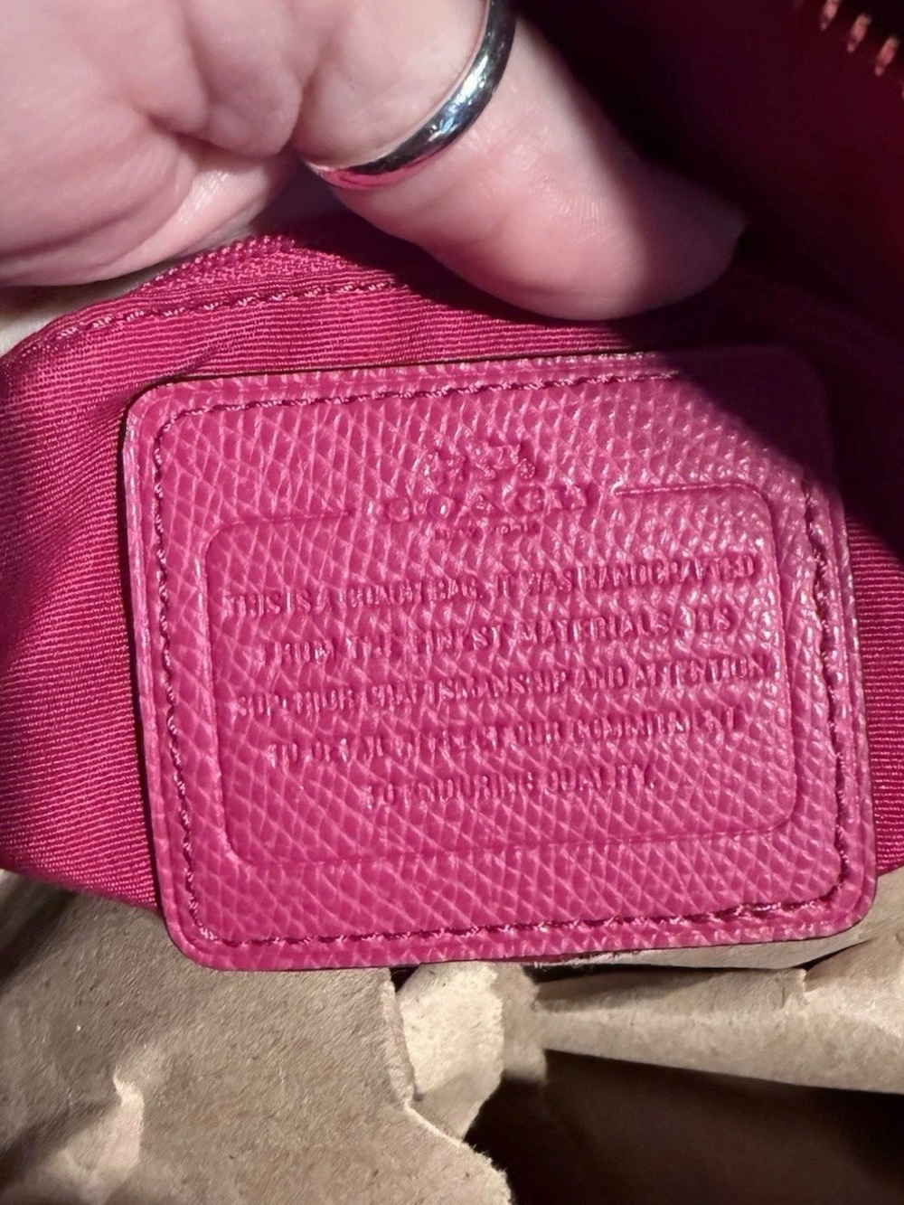 Authentic Coach Classic City Tote Monogram Brown Black & Dark Magenta Pink - Picture 5 of 12